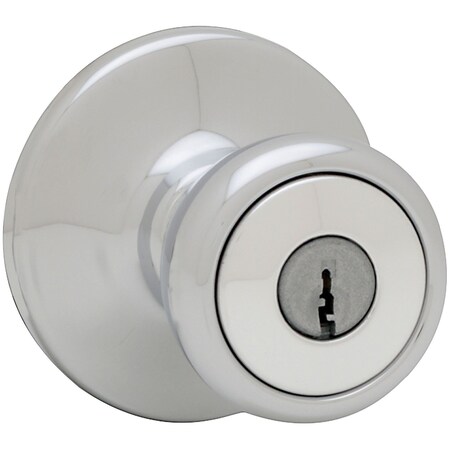Kwikset Security Series Tylo Single Cylinder Keyed Entry Door Knobset Bright Chrome 400T-26